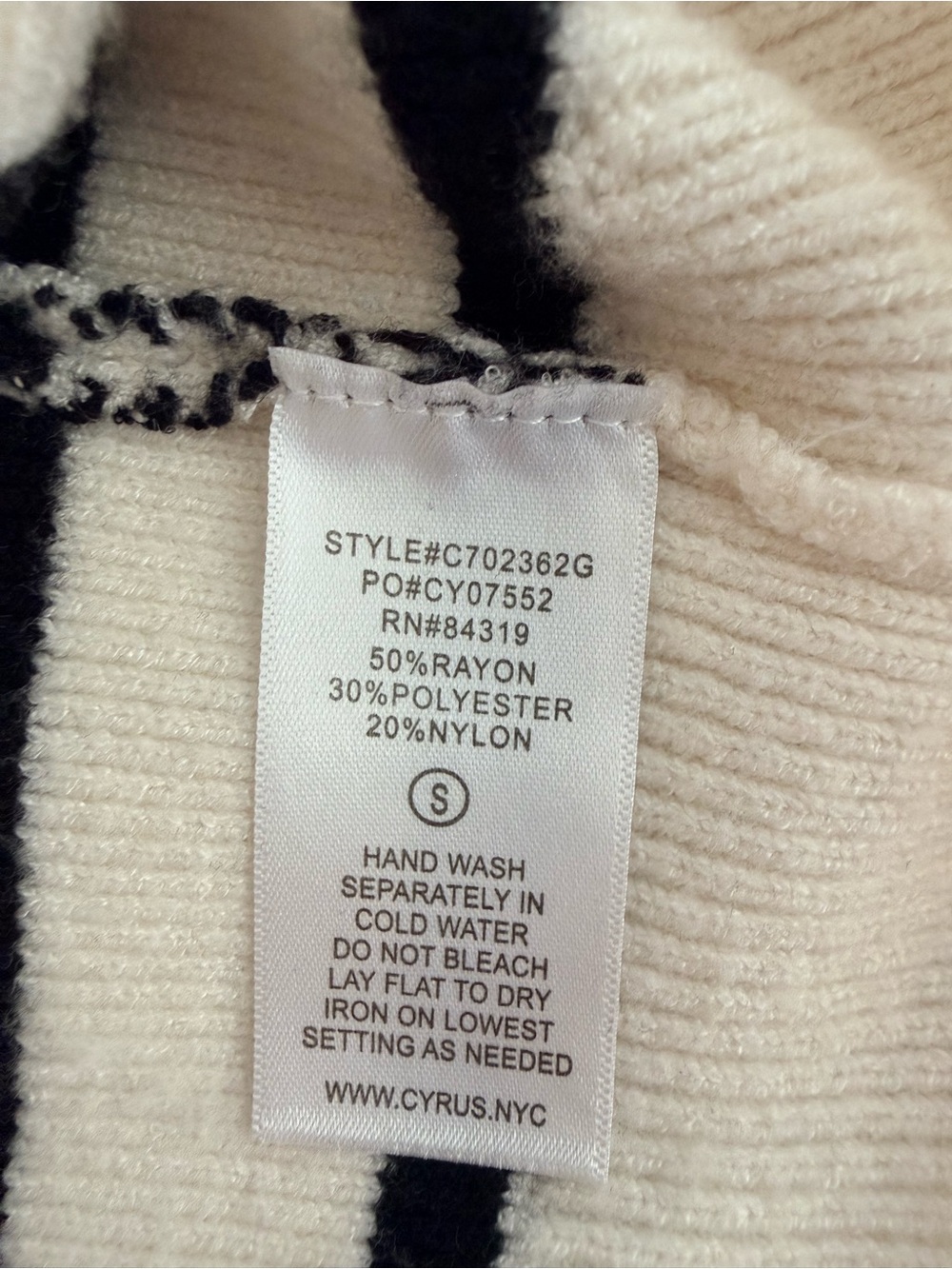 Cyrus | Lady Sweater | Cream & Black Breton Stripe Cardigan | Gold Buttons | S - Picture 11 of 12